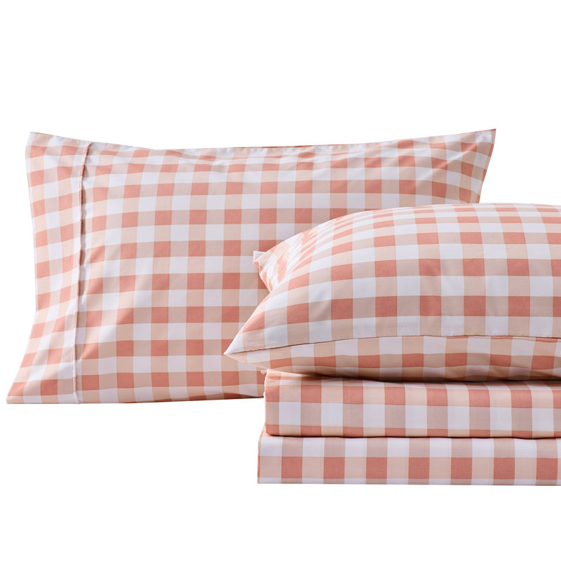 Ensemble de draps à imprimé vichy, Twin
