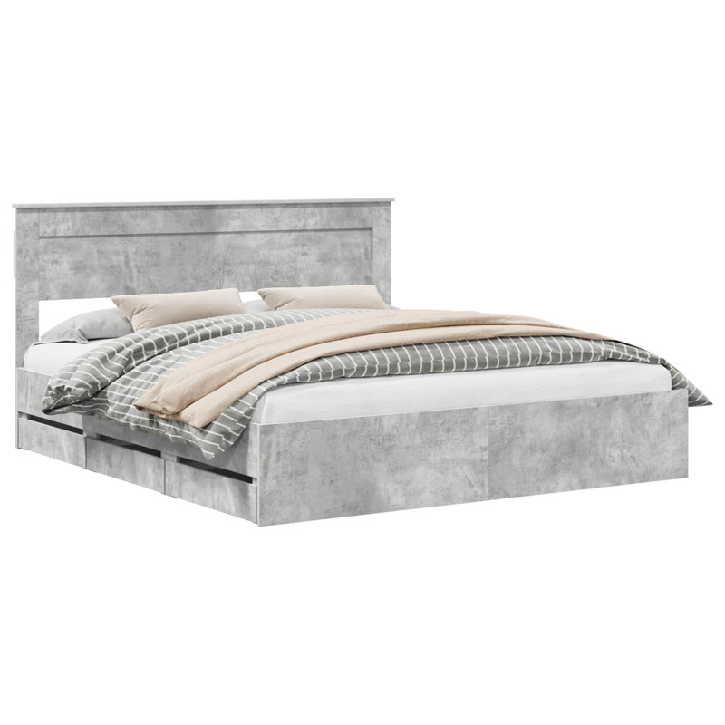 Bed Frame, Super King (6'), Concrete Grey