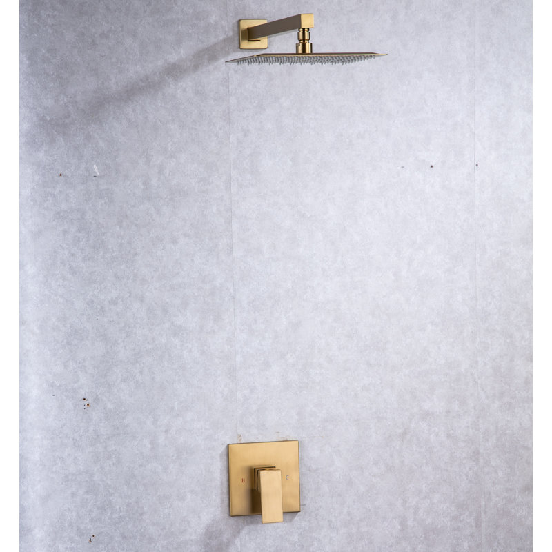 Shower Faucet with Rough-in Valve, Brushed Gold