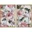 Aquarelle, beaux-arts, bouquet de roses roses, images murales botaniques et bohémiens romantiques modernes - ensemble de 2 reproductions sur toile flottante-98554063-98554064