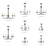Analycia 6 - Light Steel Dimmable Chandelier