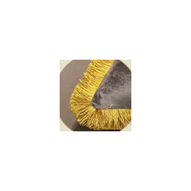 Coussin Flower, Gris / bleu / doré, polyester