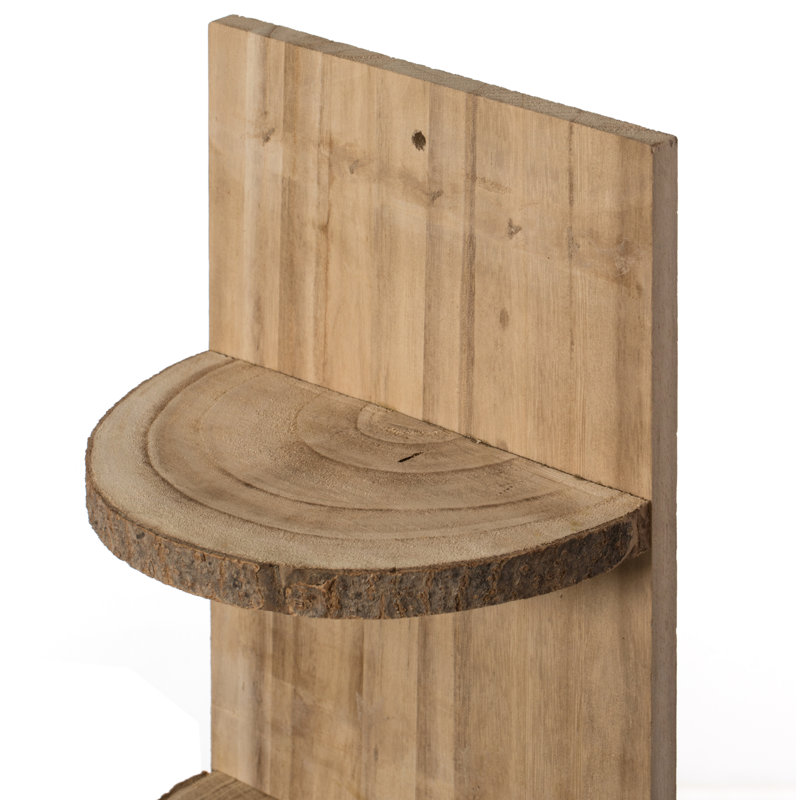 Étagère en bois naturel à trois tranches de bois rond pour l'entrée, la cuisine et l'extérieur