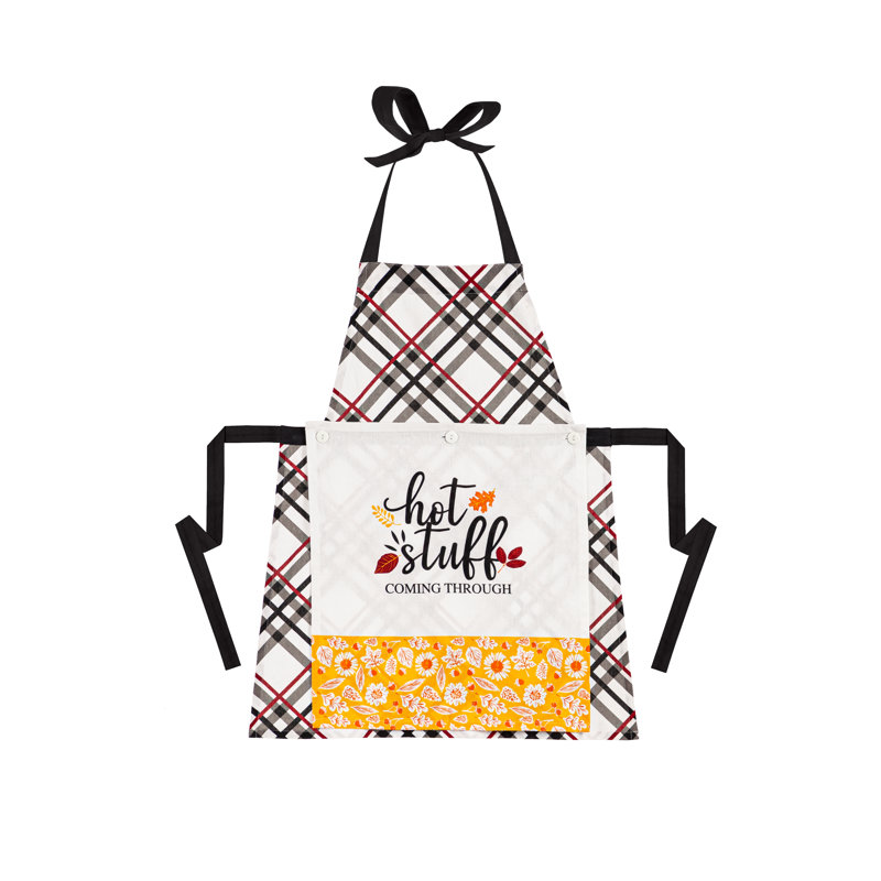 Tablier avec 2 serviettes interchangeables amovibles, récolte / vacances