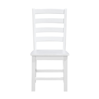 Overbeck 2 White Finish Dining Chairs, Casual Style, Wooden Frame, 250Lbs Weight Support Side Chairs Of 2, , Wood, Capacity