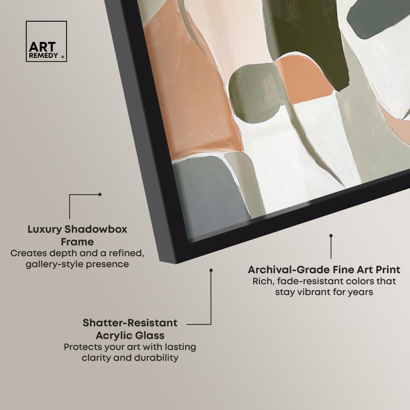 «Diptych Element I Shadowbox Print Boho Art» par Art Remedy, H 21 po x l 17 po, Noir