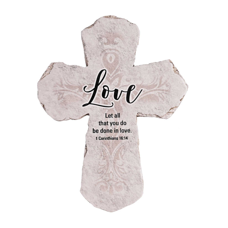 Tabletop Cross Love 1 Cor. 16:14 7H