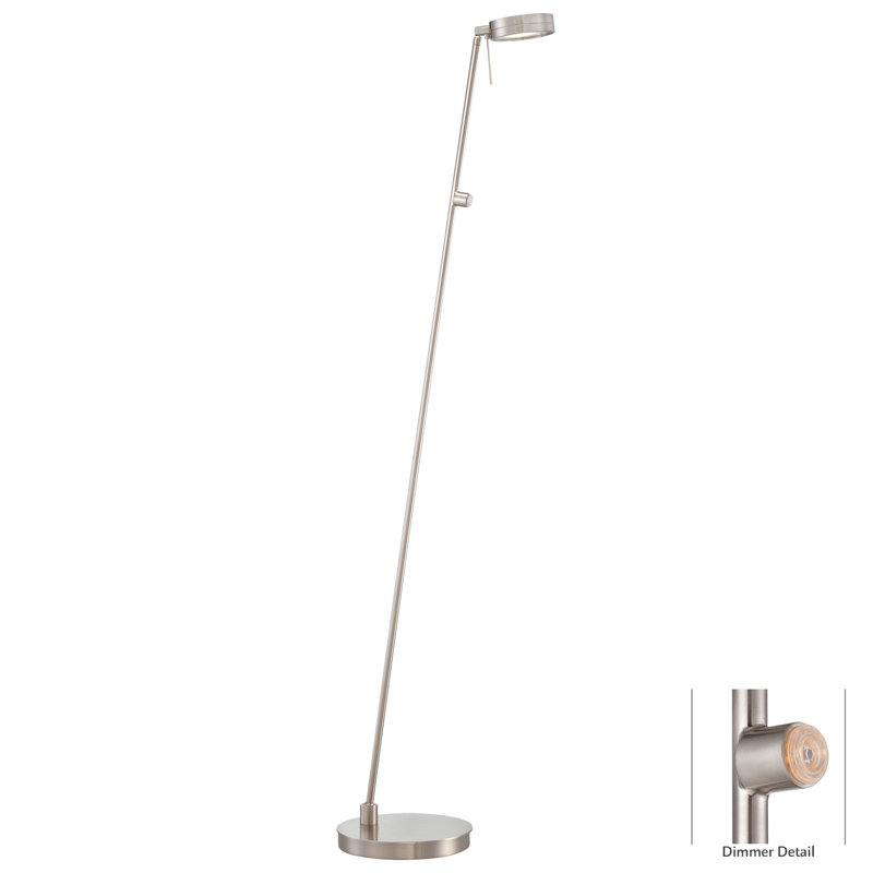 George's Reading Room Metal Arched Lamp, Brushed Nickel