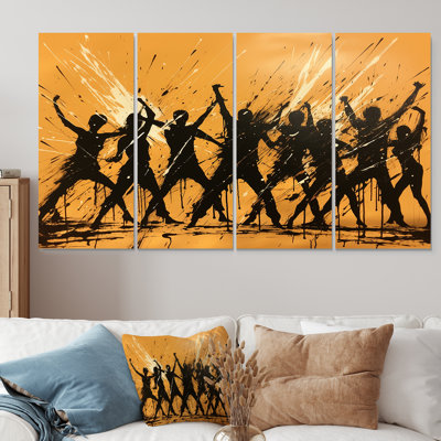 African Zulu Dance I - Tribal africain, art mural 4 pièces