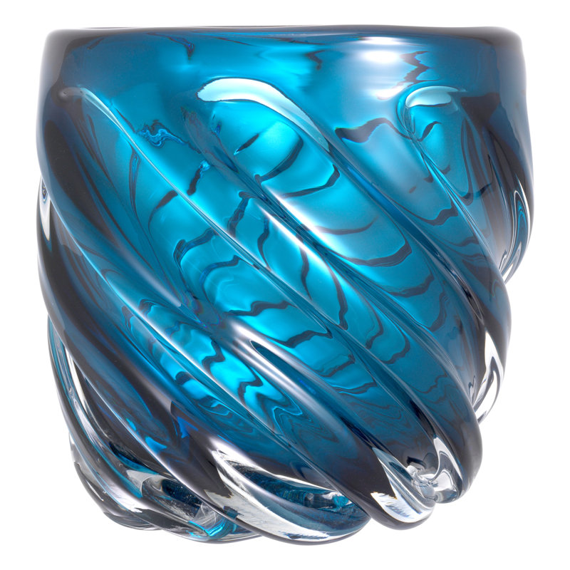 Angelito Handmade Glass Table Vase, 9.84" H x 9.45" W x 9.45" D, Clear