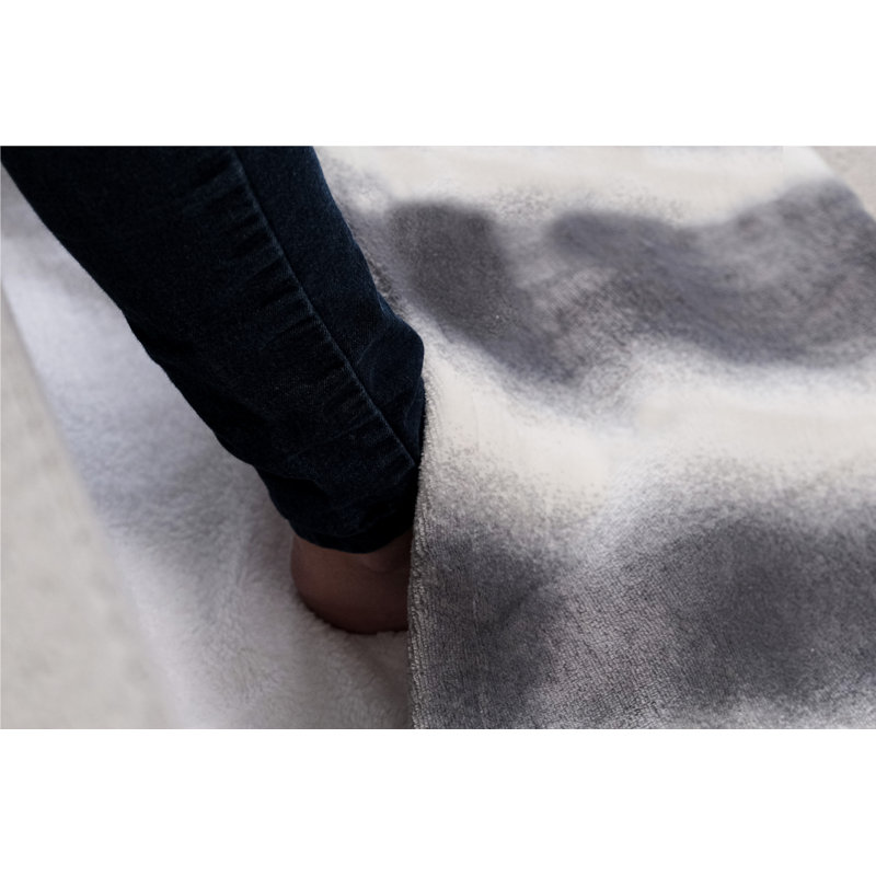 Heated Throws Grey/White Faux Fur Heated Pad With Auto Shut-Off Controller, 20" W x 22" L