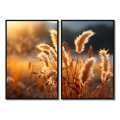 «Country Charm Fields of Gold», ensemble de 2 impressions sur toile de campagne