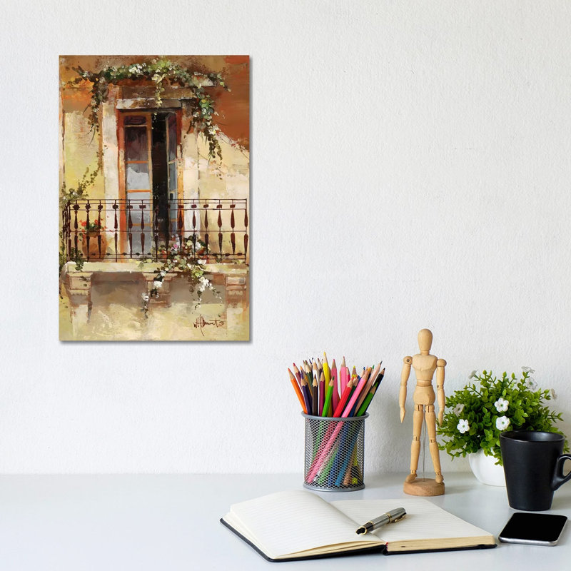 Balcony III by Willem Haenraets - Wrapped Canvas Painting, 20.32 cm H x 30.48 cm W
