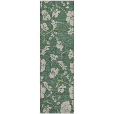 Premium Machine Washable Birchview AMF1034 Floral Rug