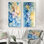 «Abstract Hydrangea Horizon of Simplicity I», impression d'art mural en métal 2 pièces