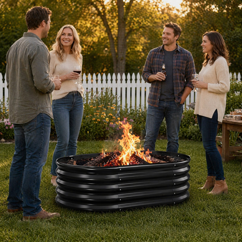 4FT Oval Camp Fire Ring Pit