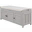 Linen Blend Upholstered Storage Bench-381537199