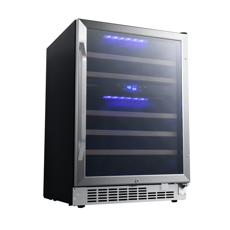 EdgeStar Dual Zone 23.5'' Built-In 46 Bottle Wine Refrigerator with Reversible Door