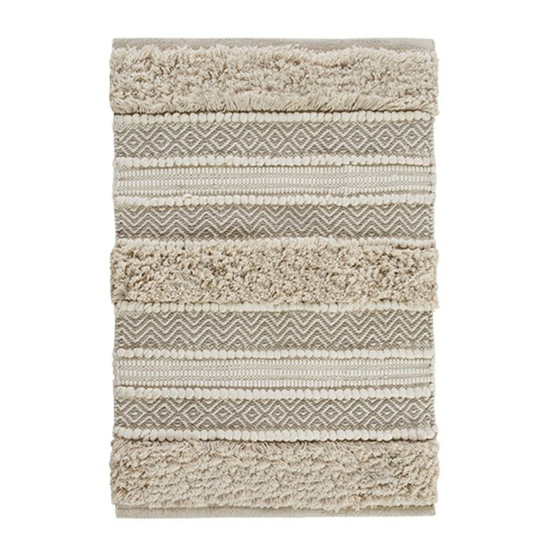 Woven Texture Stripe Bath Rug, Runner 1'10" x 4'10"