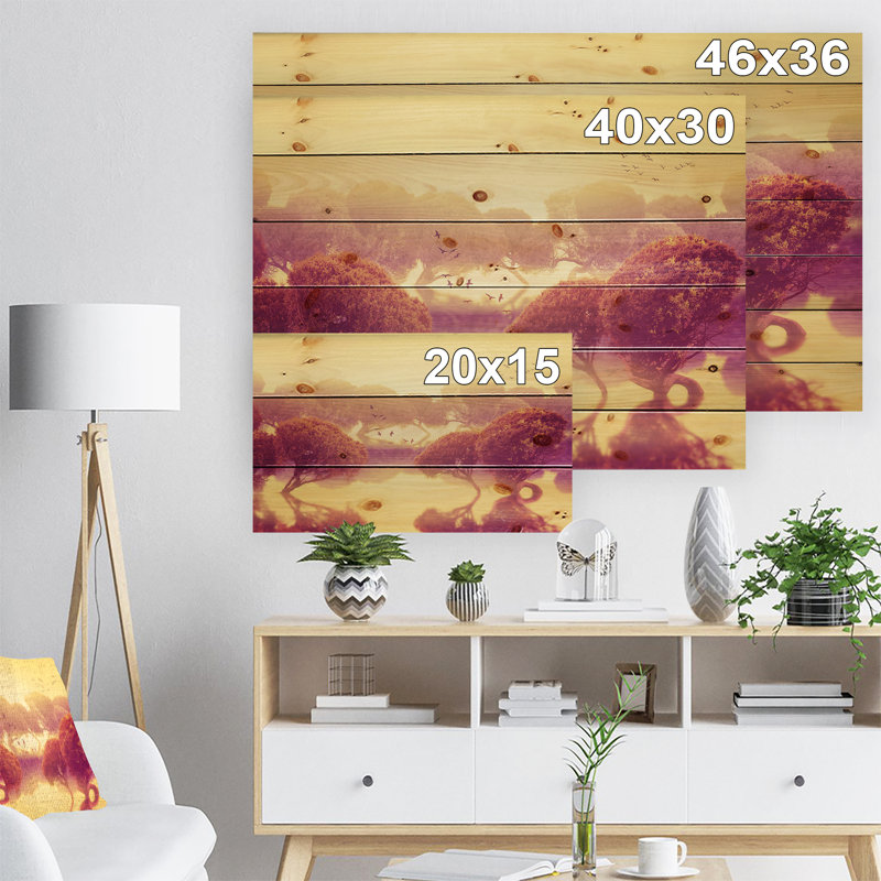 «Peaceful Japanese Gardens», art graphique, H 30 po x l 40 po x 1,5 po, Bois