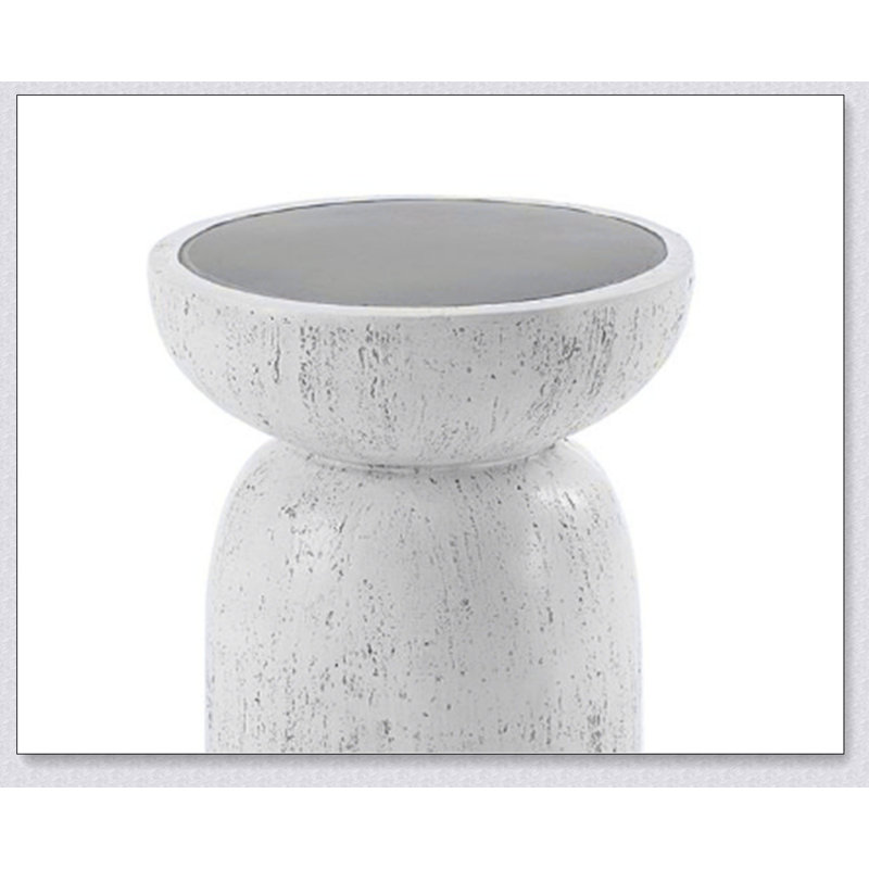 Natural Gray Finish Fiber Concrete Accent Table