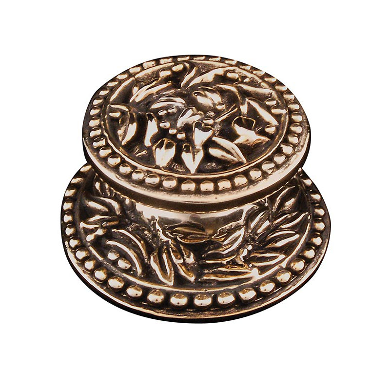 San Michele Mushroom Knob, 1.25" H x 1.25" W x 0.875" D, Polished Gold