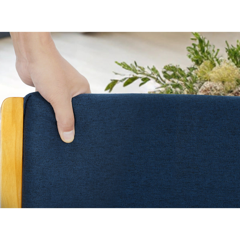 Ensemble de 2 chaises pliantes empilables Red Barrel Studio Edenbourgh, Teck / bleu
