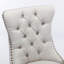 Chaise en bois massif 2, revêtement en lin gris, avec garniture cloutée, pieds hauts Sw6801bg-682547883