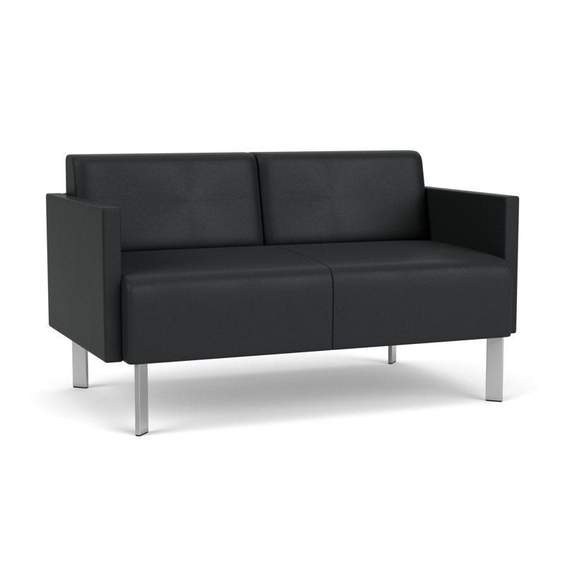 Causeuse de réception Luxe Lounge, Modena graphite, Acier argent