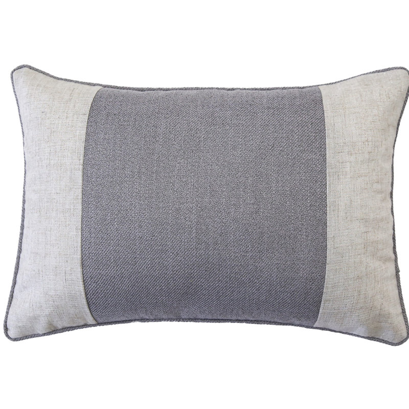  Rectangular Linen Pillow Cover & Insert, Gray
