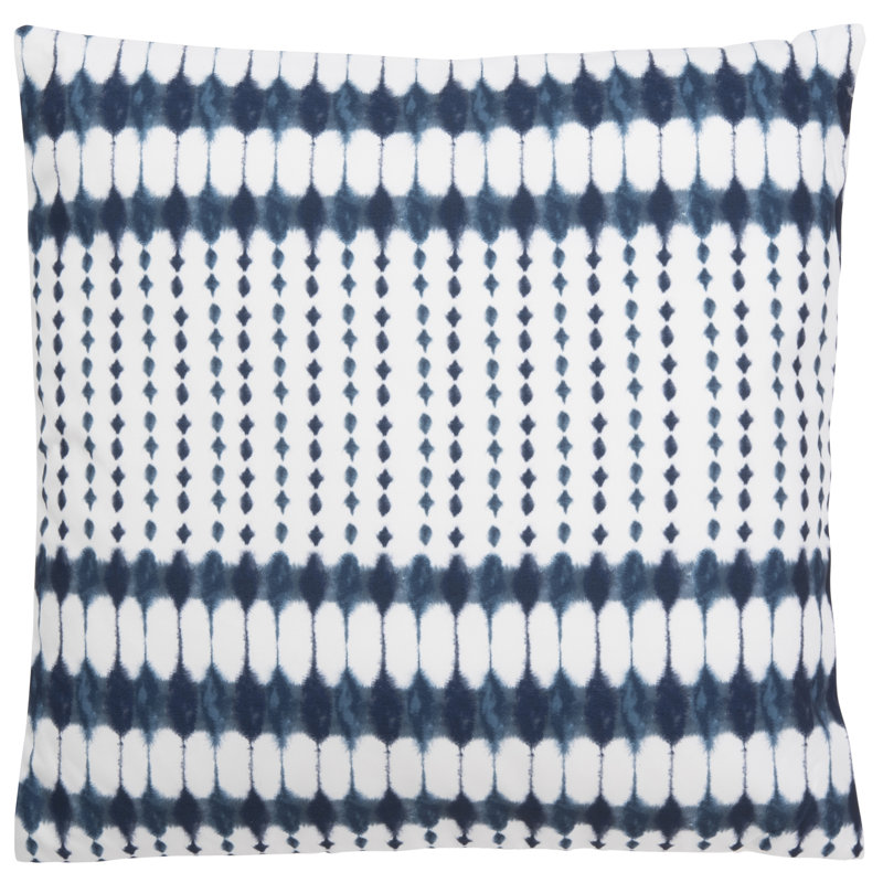 Navy and White Ikat Indoor/Outdoor Square Pillow