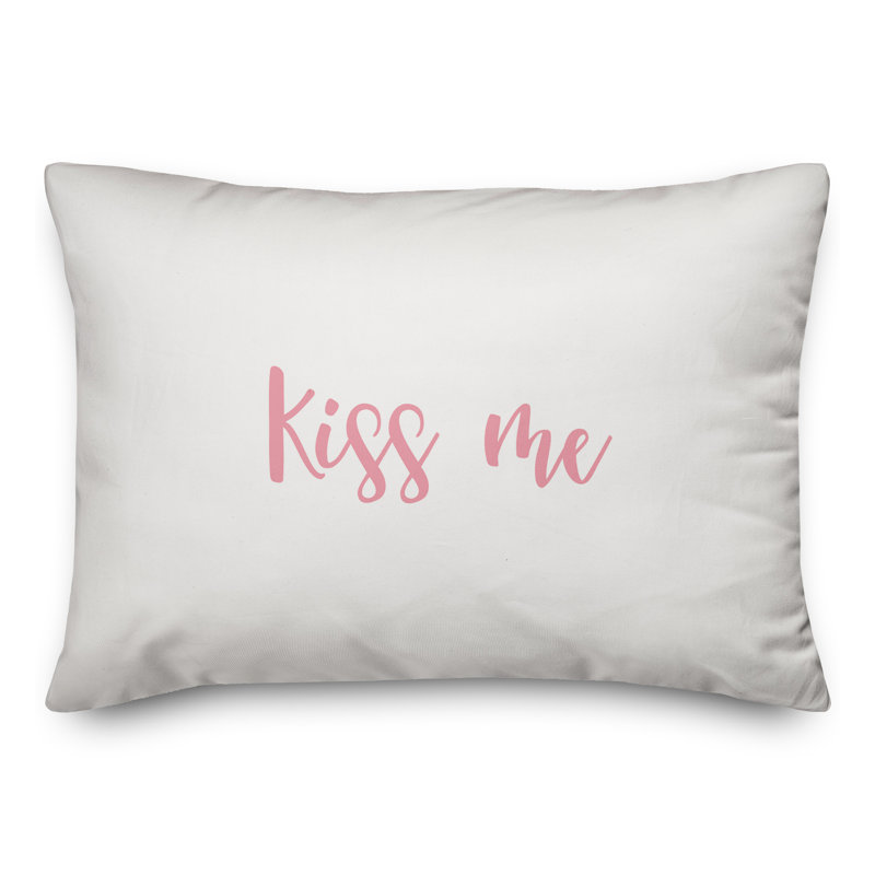  Coussin Kiss Me, Rose / blanc