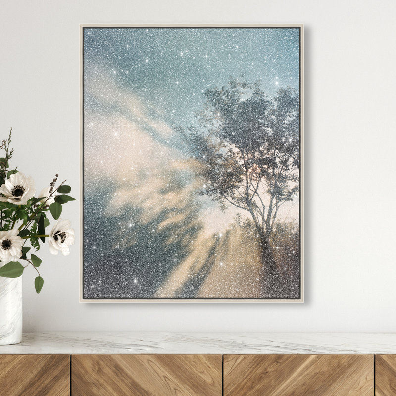 Golden Sunbeams II Canvas Floral & Botanical Print by Oliver Gal, Black Frame, 16 x 20, 17"H x 21"W, White Floater Frame