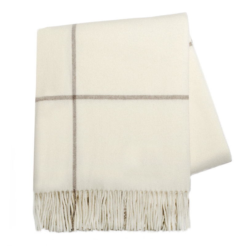 Windowpane Cashmere/Lambswool Throw, Eucu / Taupe