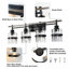 Éclairage pour salle de bain 4 lumières avec abat-jour en verre transparent, luminaire mural noir mat-498944525