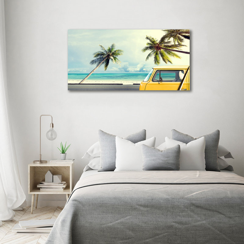 Van beach 1 Piece Wall Art, 70cm H x 140cm W x 2cm D, Canvas