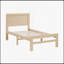 Structure de lit plateforme contemporaine au fini naturel de taille simple, fabrication en bois durable pour les chambres modernes-198886158