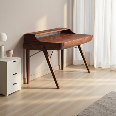 Modern Black Walnut Wood Office Desk