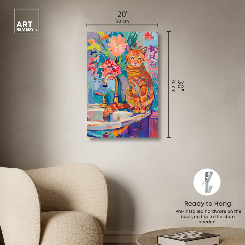 Art de salle de bain Jungle, H 30 po x l 20 po, Toile tendue