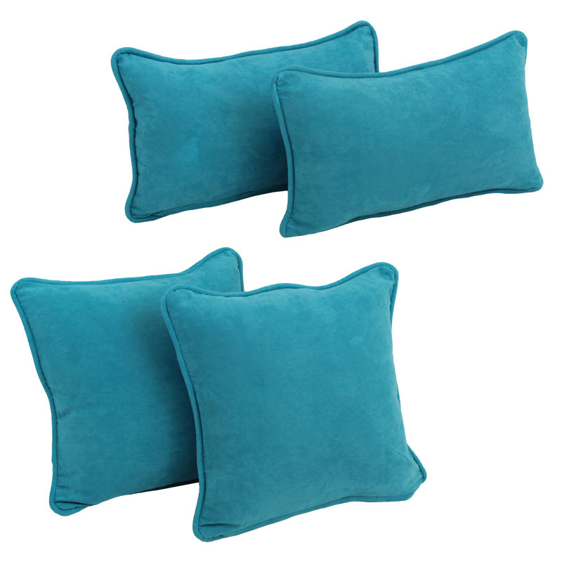  Housse de coussin rectangulaire et insert, Bleu aqua