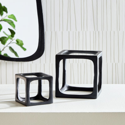 Ensemble de 2 sculptures cubistes latte