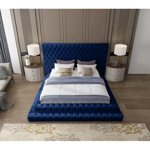Royal Blue Upholstered Bed