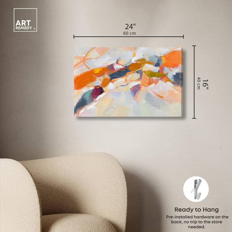 «Canyon Fire I», reproduction d'art sur toile par Art Remedy, H 16 po x l 24 po, Toile tendue avec châssis
