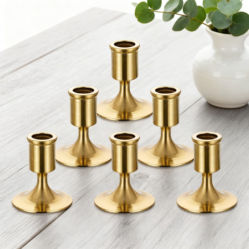 Elegant Metal Taper Candle Holders For Wedding Centerpieces And Holiday Decor, Set Of 6 For Creating Romantic Ambiance At Dinners And Special Events