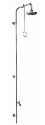 Solar Powered Temperature Controlled Portable Stainless Steel Wall Mounted Outdoor Shower with Detachable Shower Head and Footwash Spout and Duckboard
