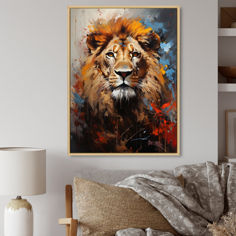 Lion Urban Wild Urban I - impression, H 32 po x l 24 po x P 1 po, Cadre naturel flottant