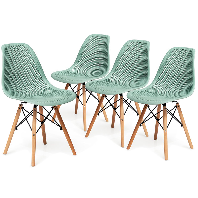 Belgica 17'' H Beech Side Chair, Teal