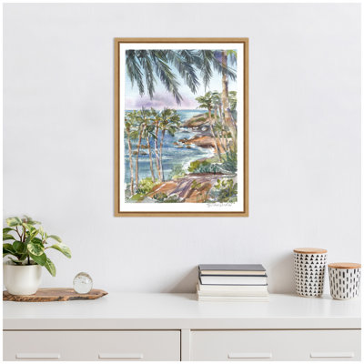 Laguna Beach California Scene by Patricia Shaw Framed Canvas Wall Art Print