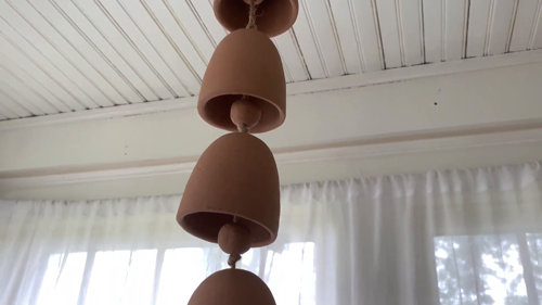 Foreside Home & Garden Hanging Tiered Terracotta Bells