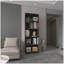 Bibliothèque à 4 niveaux avec rangement moderne pour livres et décoration, noyer foncé / wengé noir-1036945289-1036945294